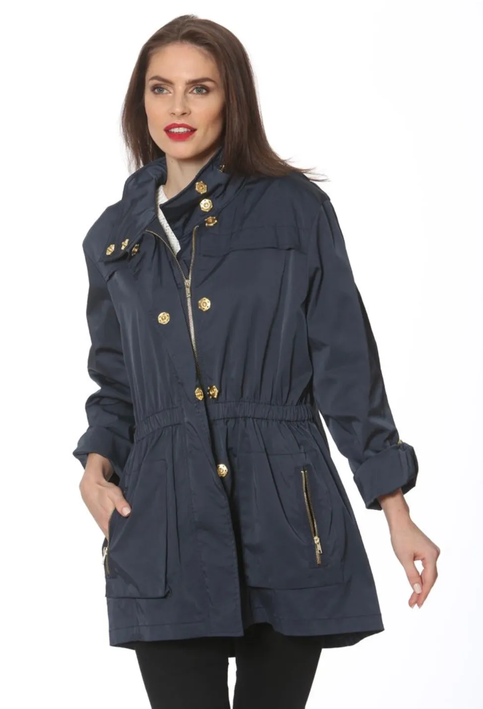 Ciao Milano Tess Rain Jacket - White and Navy