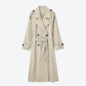 Classic Double-Breasted Belted Trench Coats