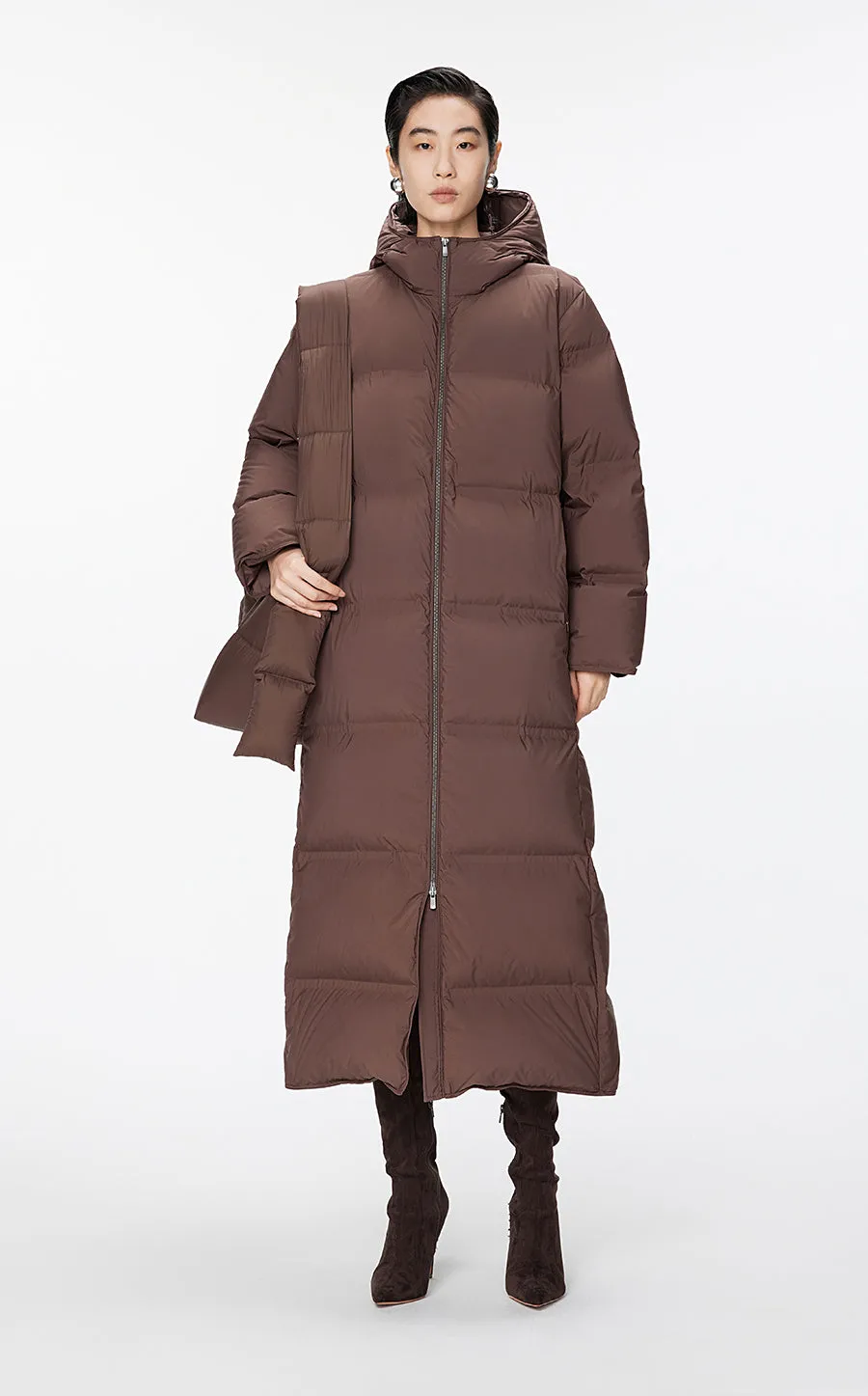 Coat / JNBY Luxe Ultra-Long Seamless Goose Down Coat