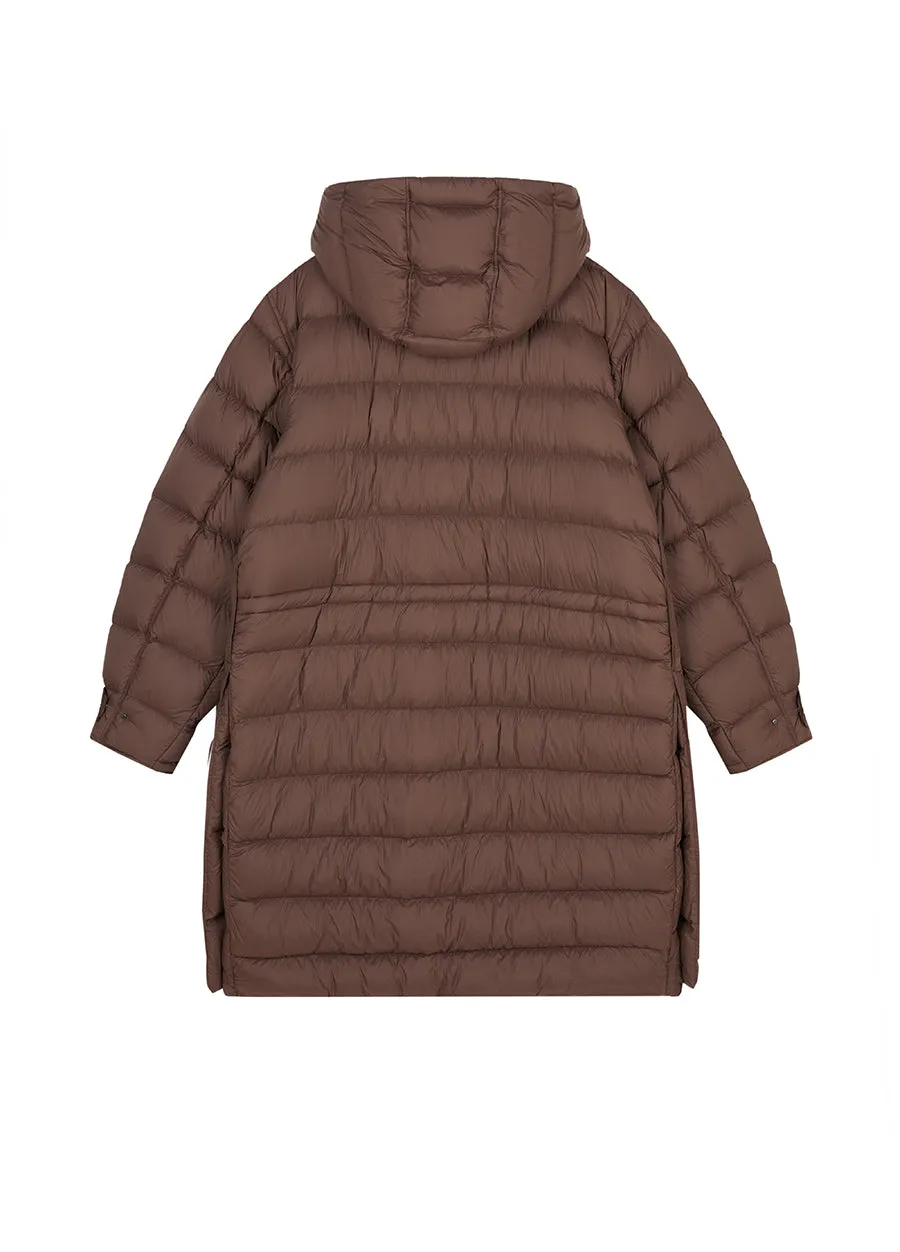 Coat / JNBY  Relaxed H-Shape Mid-Length Hooded Down Jacket