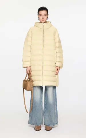 Coat / JNBY  Relaxed H-Shape Mid-Length Hooded Down Jacket