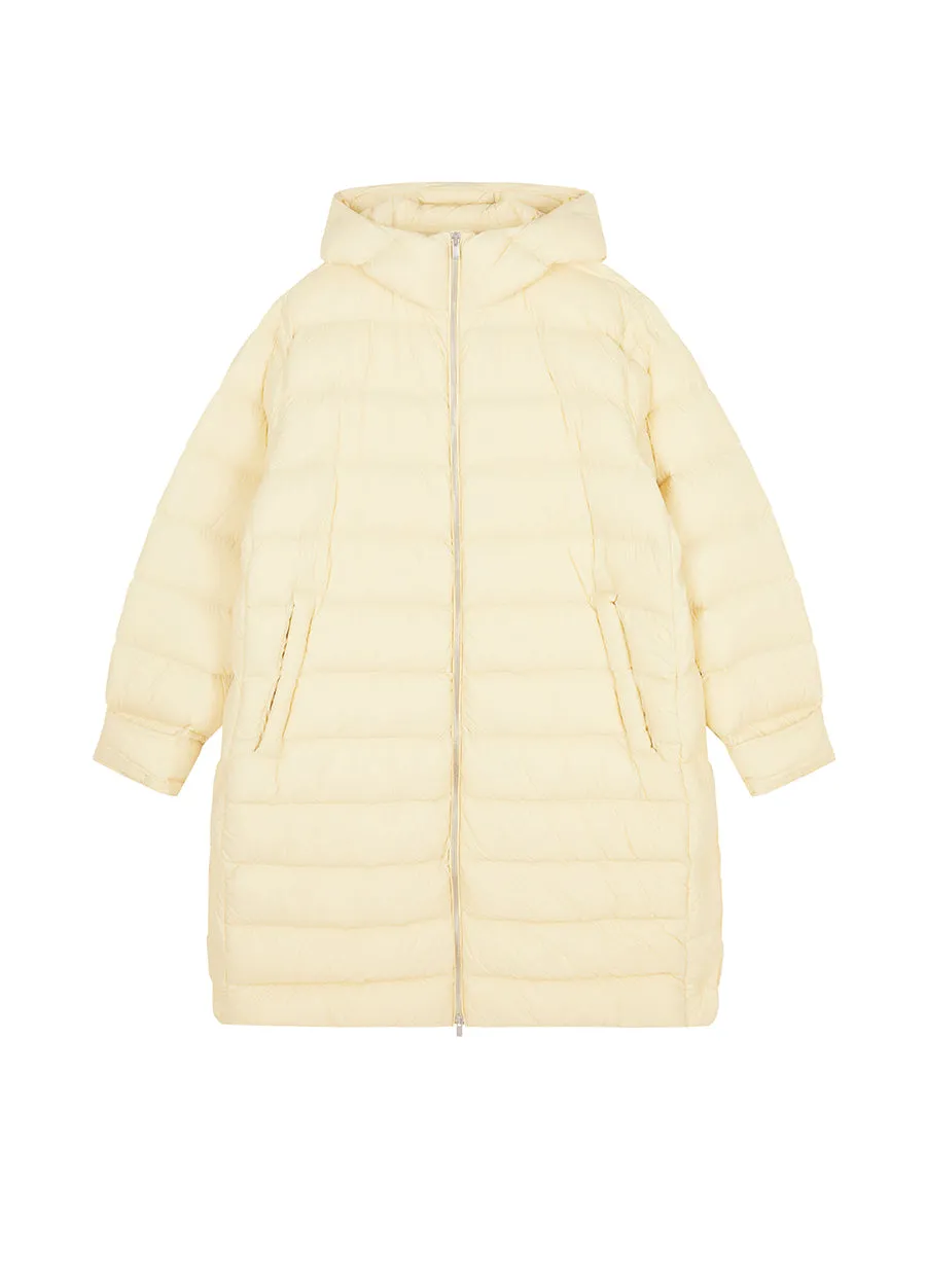 Coat / JNBY  Relaxed H-Shape Mid-Length Hooded Down Jacket