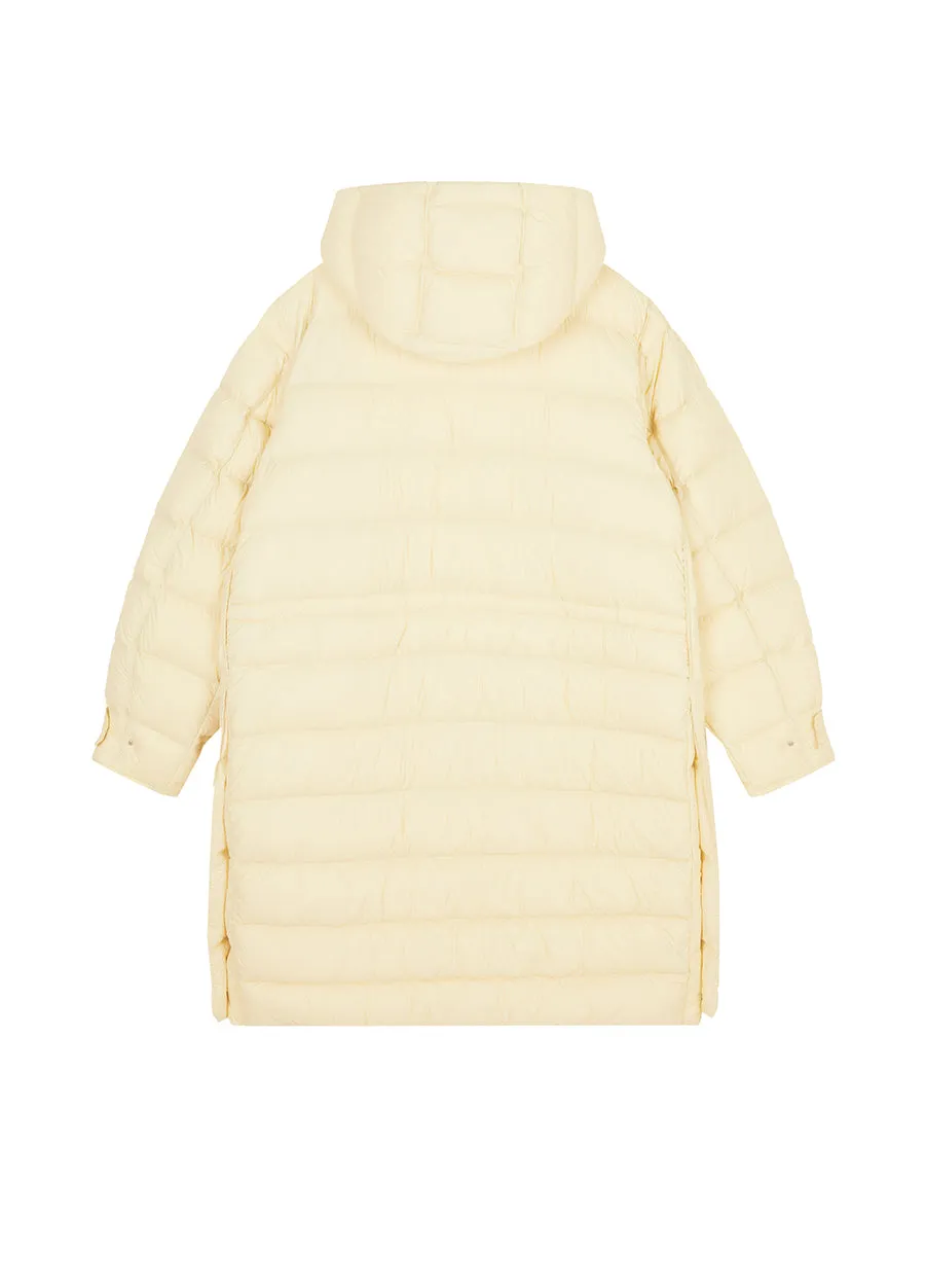 Coat / JNBY  Relaxed H-Shape Mid-Length Hooded Down Jacket