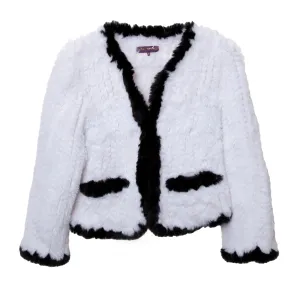 Coco Cardigan in Faux White/Black