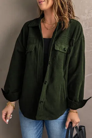 Collar Buttoned Shirt Jacket