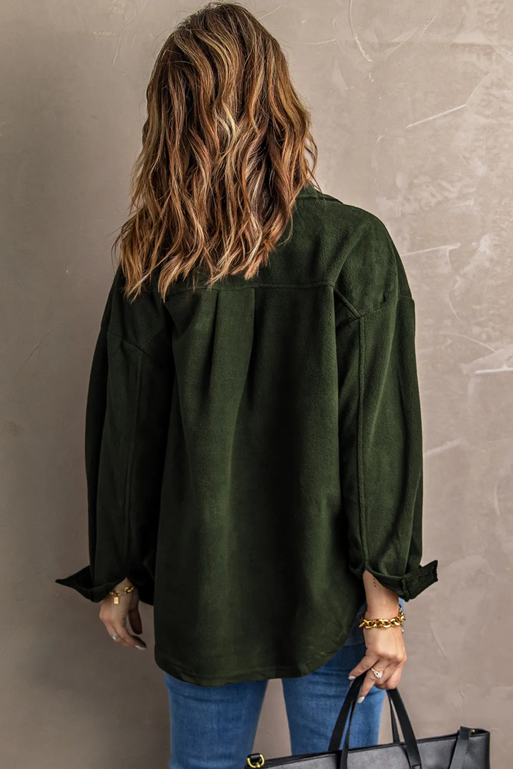 Collar Buttoned Shirt Jacket