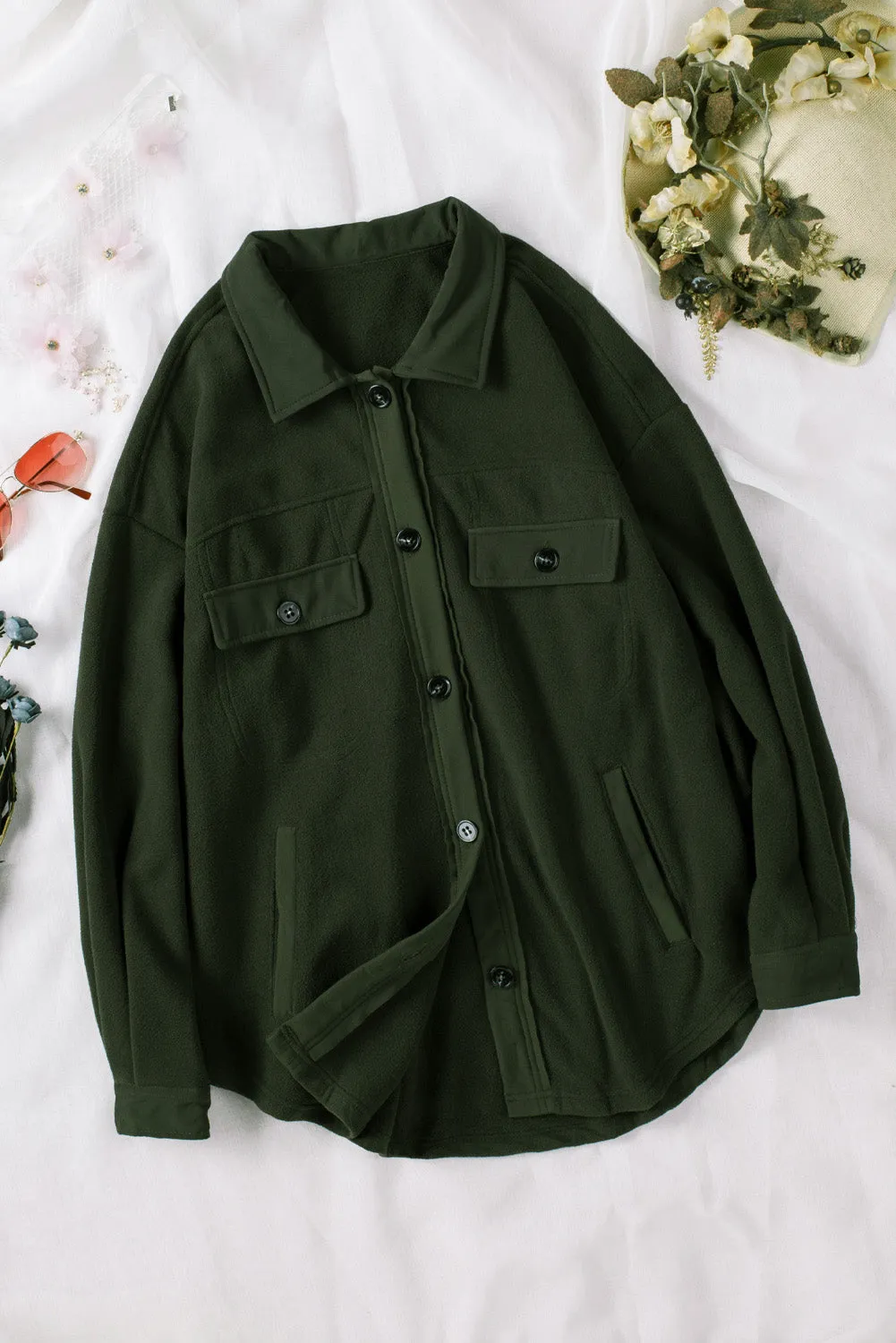 Collar Buttoned Shirt Jacket