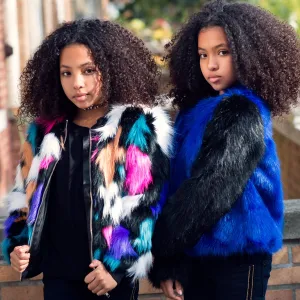 COLORBLOCK FUR JACKET