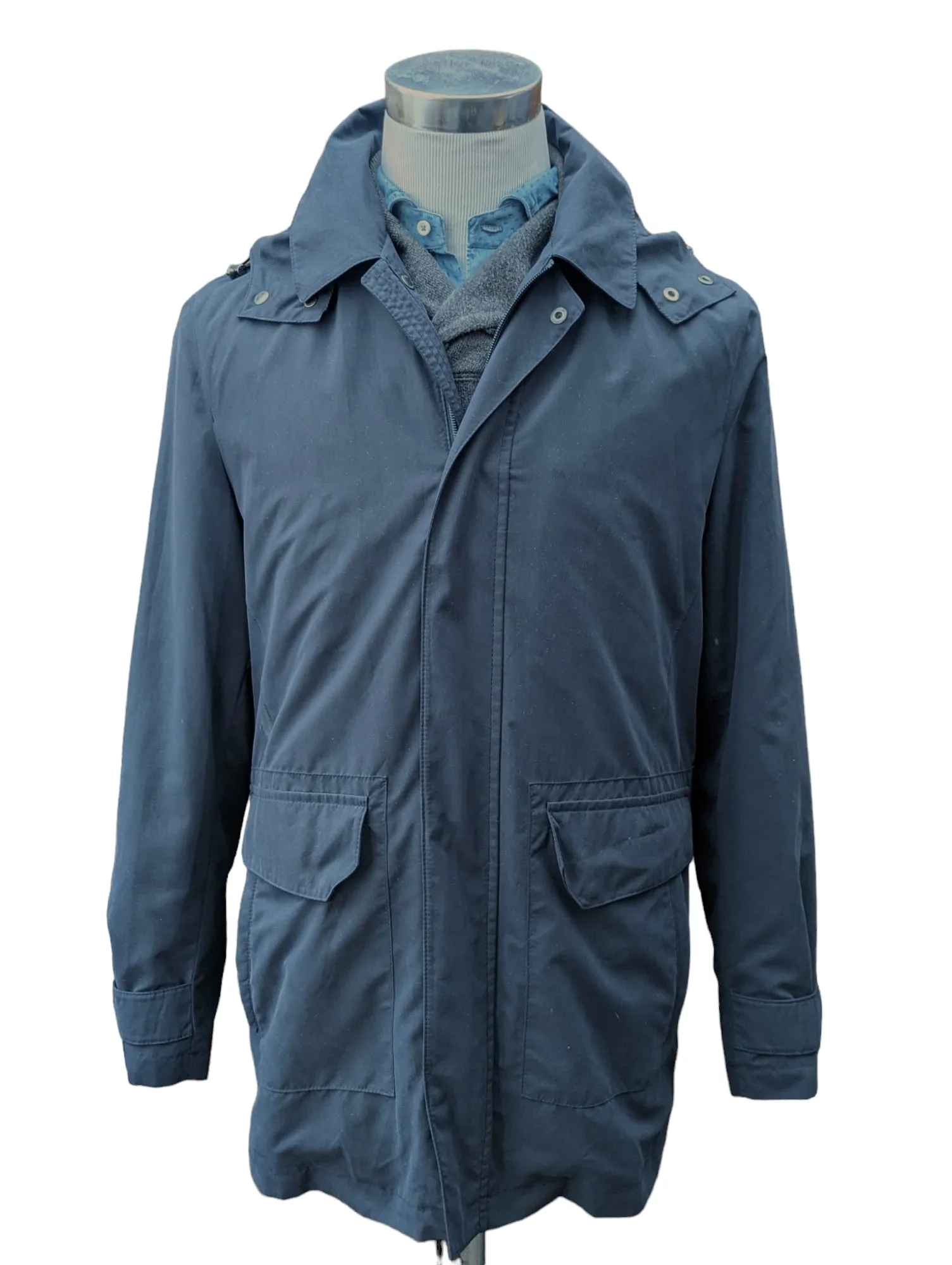 Corneliani Parka/Trench Technical Coat M/50 Removable Hood