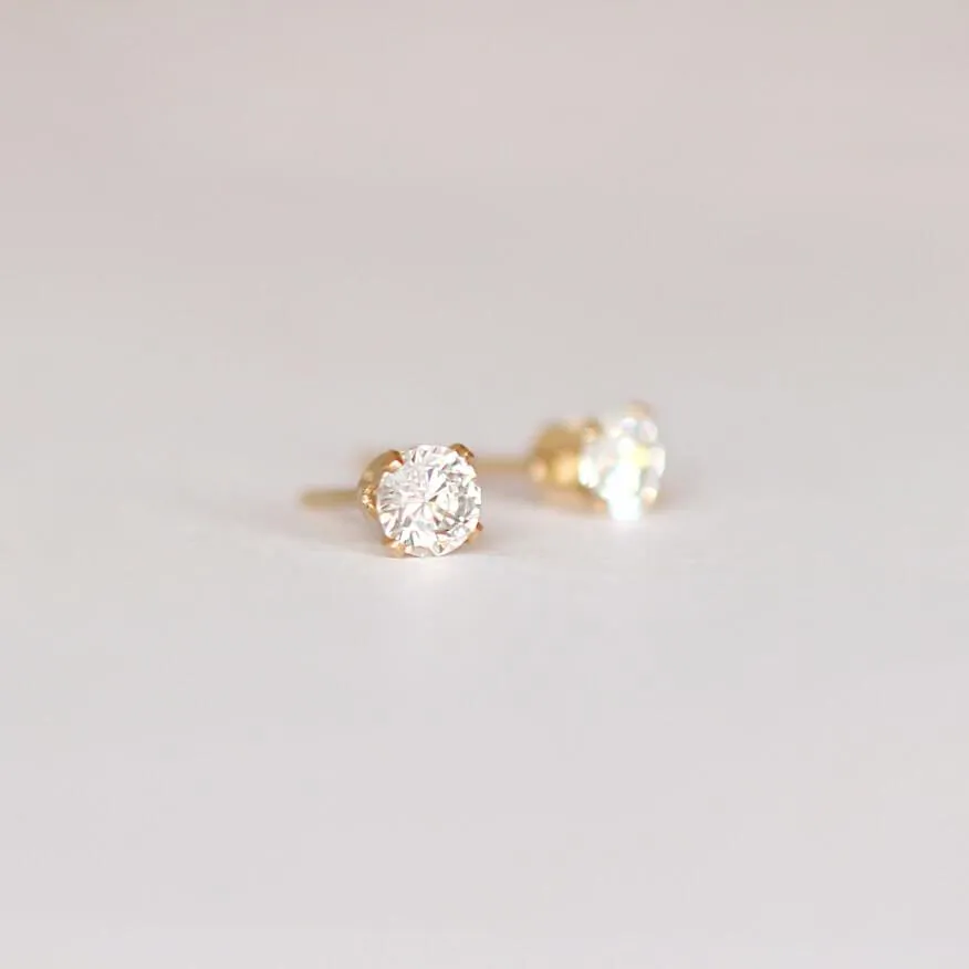 CZ Stud Earrings 14k Gold Filled