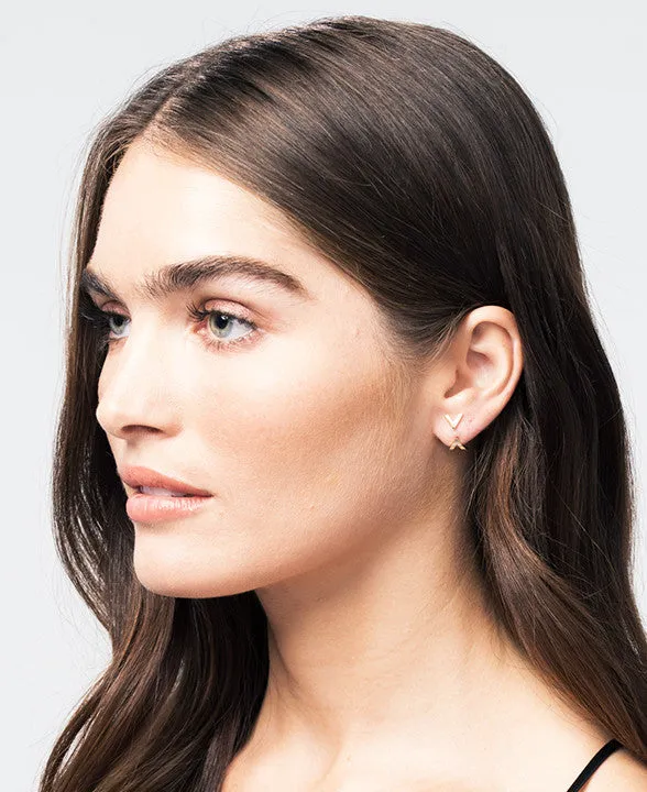 Dagger Studs with Ear Jackets | White Gold