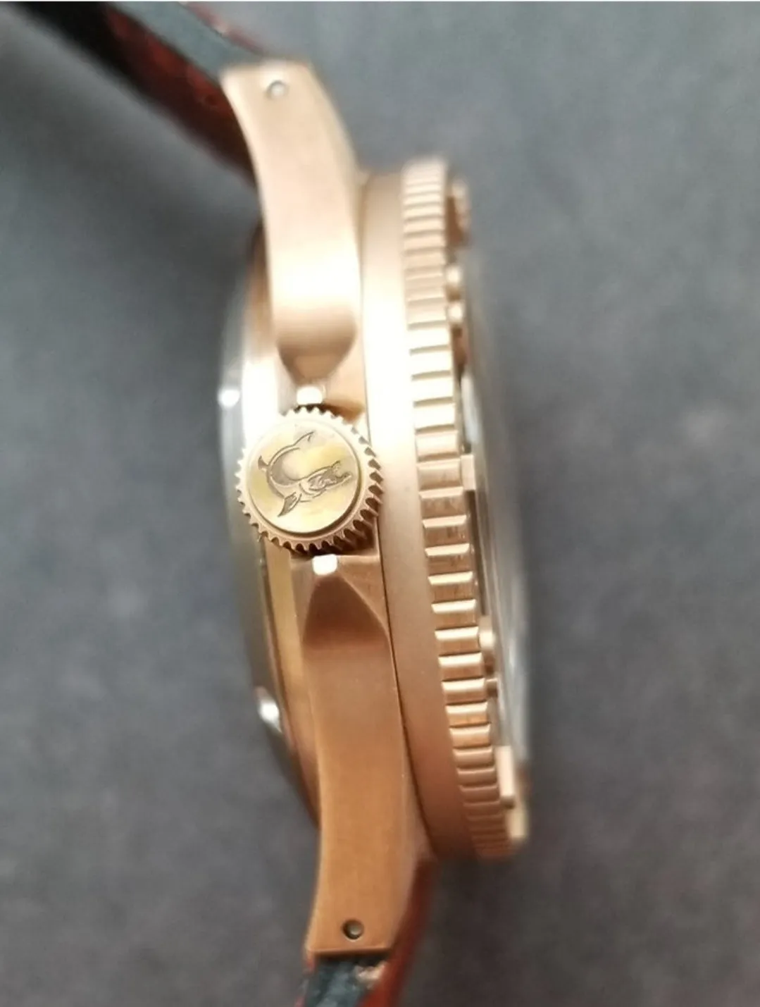 DIFICIANO Barracuda Brushed Blue Bronze Lumed chapter ring 300m Dive Watch 36mm