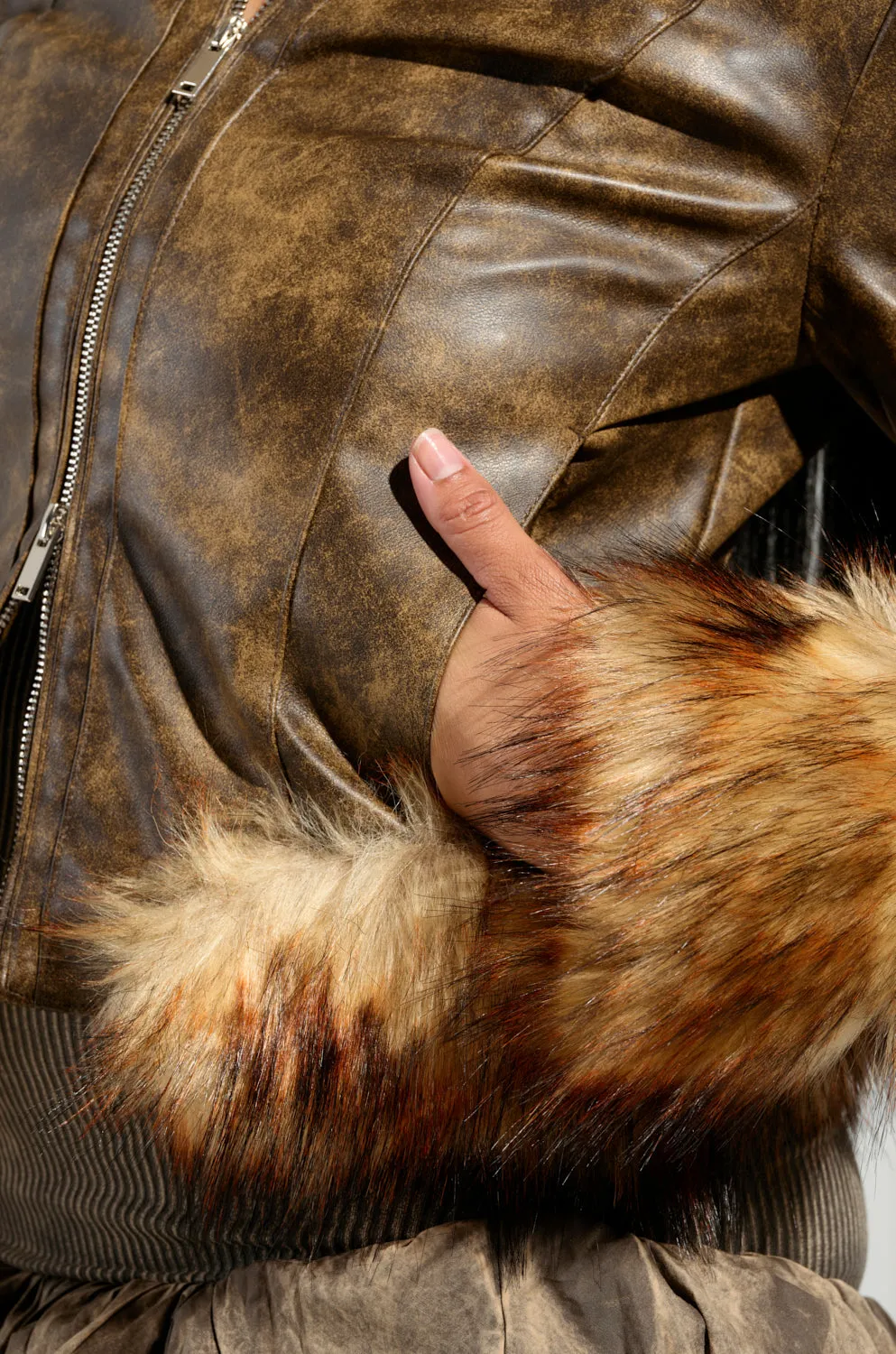 DOWN BAD FUR TRIM MOTO