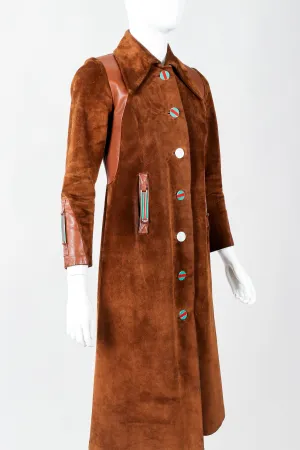 Enamel Stripe Suede Trench Coat