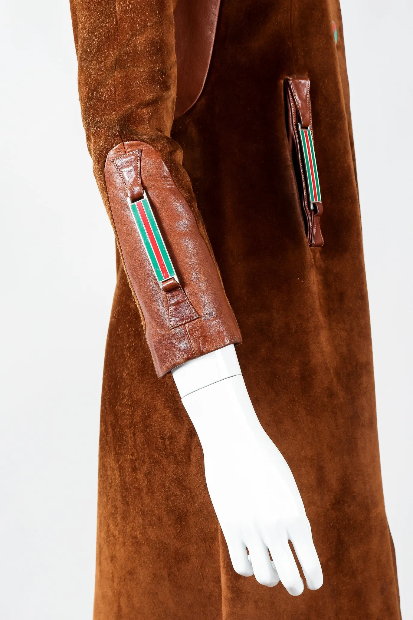 Enamel Stripe Suede Trench Coat