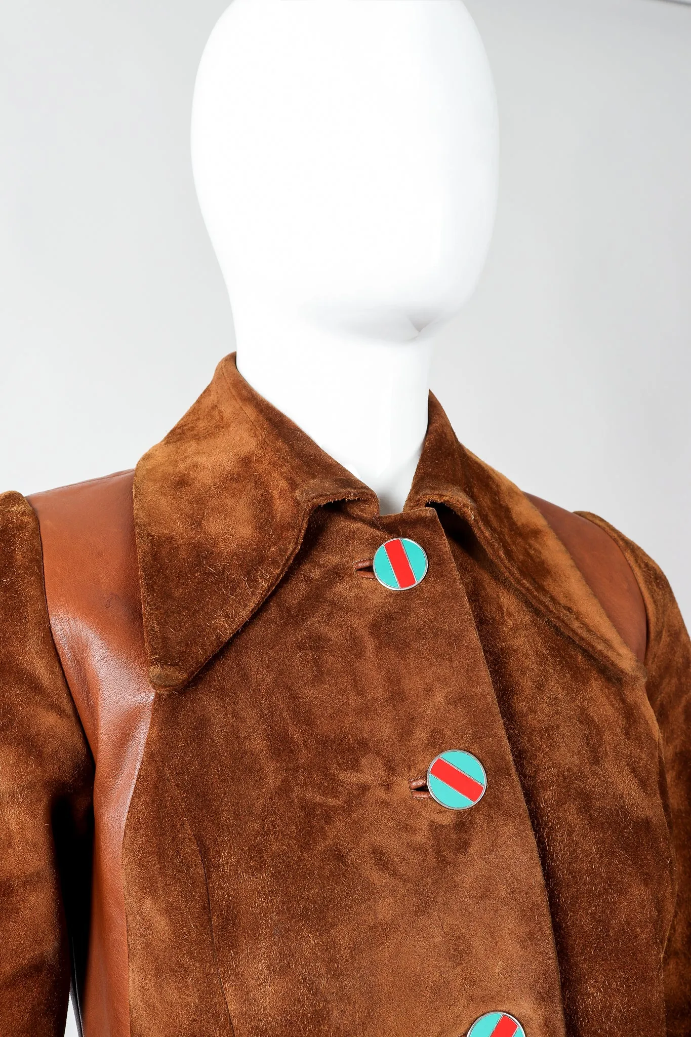 Enamel Stripe Suede Trench Coat