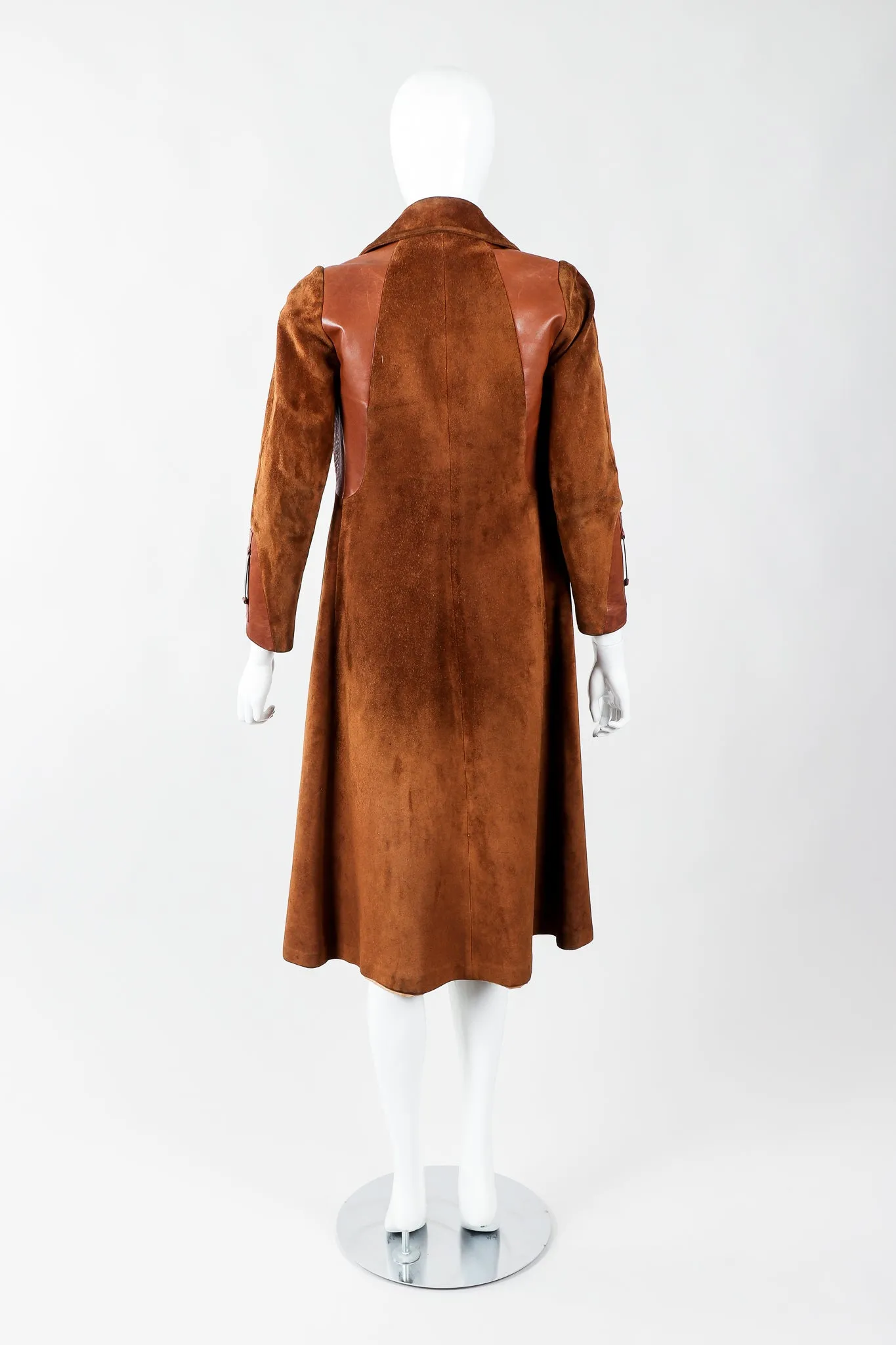 Enamel Stripe Suede Trench Coat