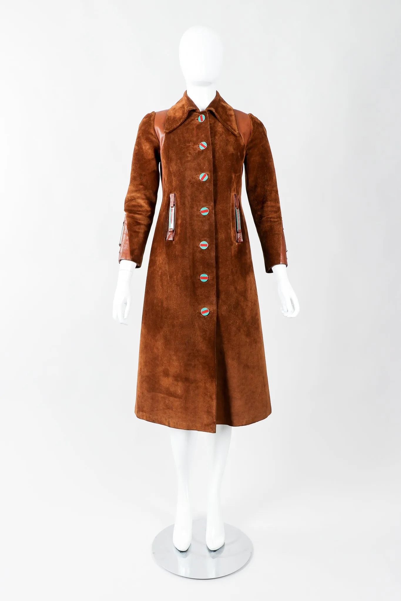 Enamel Stripe Suede Trench Coat