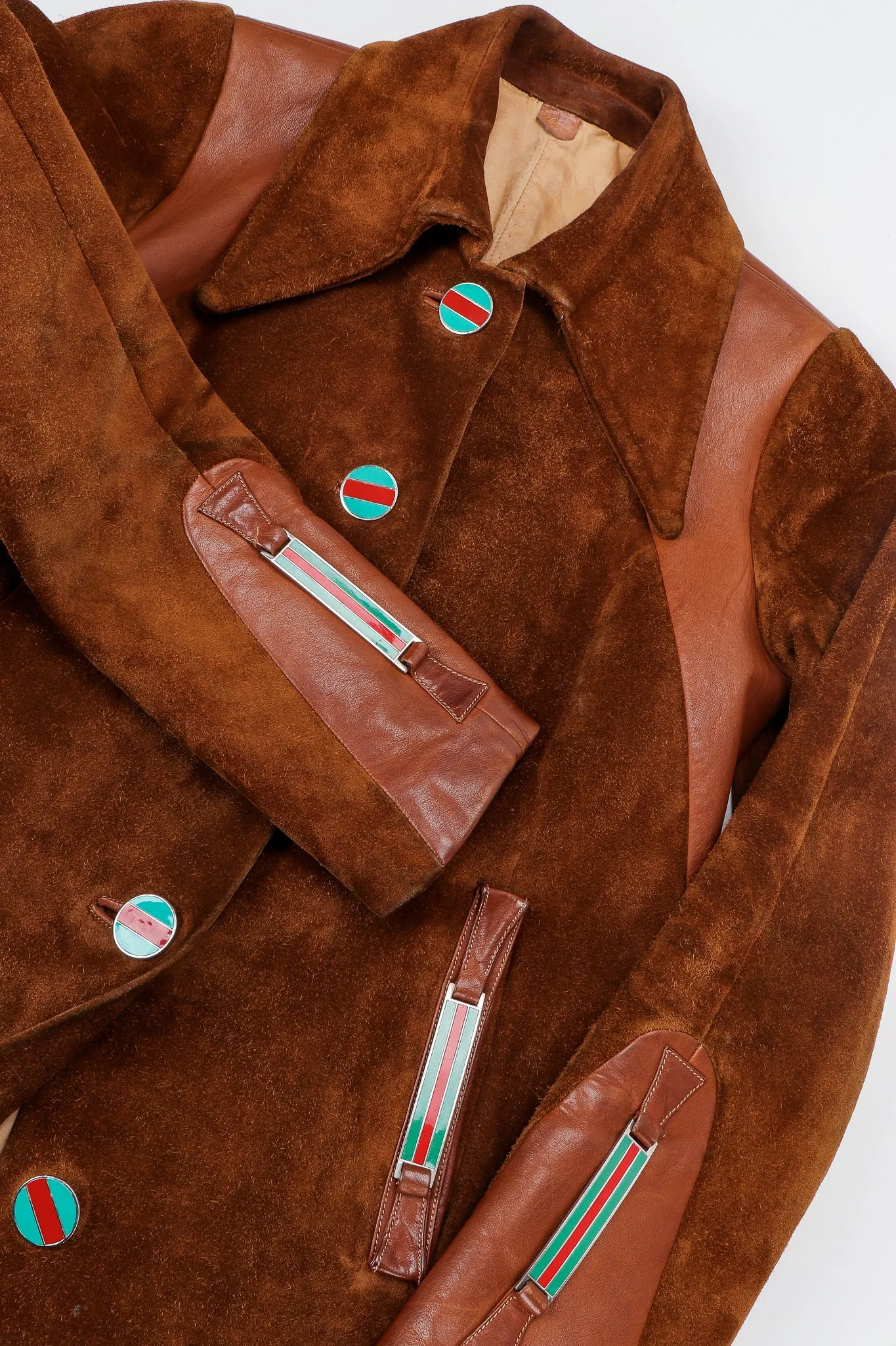 Enamel Stripe Suede Trench Coat