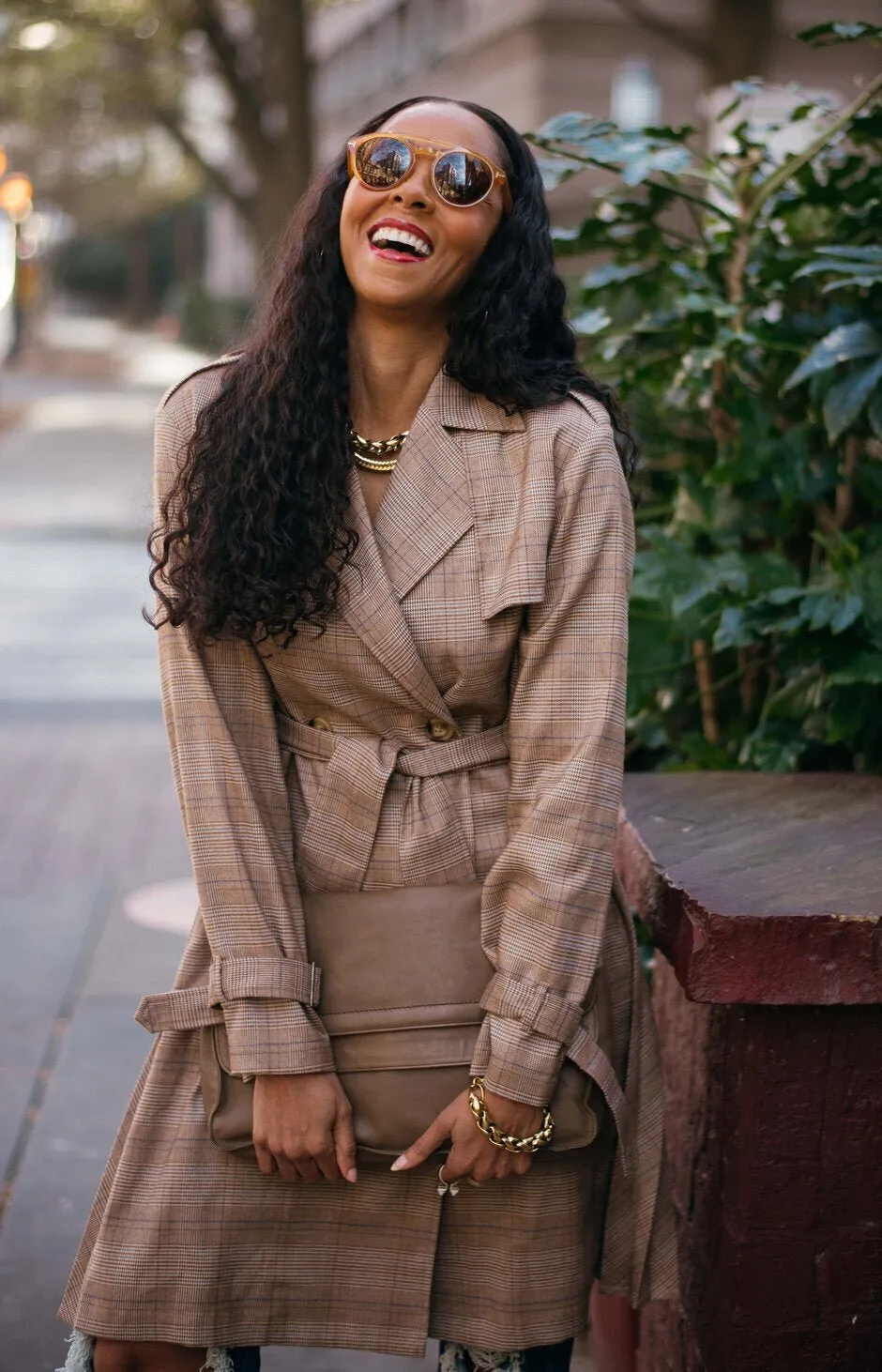 Eye-Spy Double Breasted Trench Coat