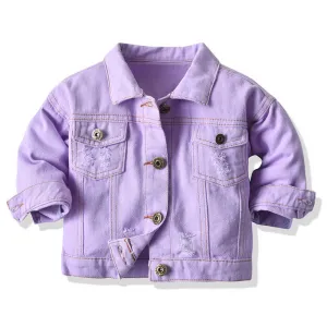 Fashion Super Short Denim Kids Ripped Denim Jeans Jacket