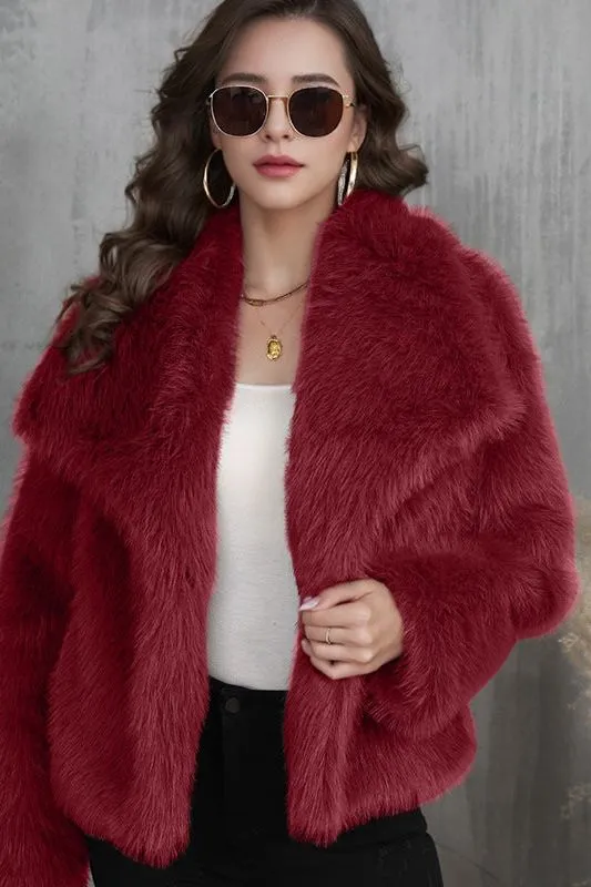 Fashionable Fluffy Plush Fox Fur Coat