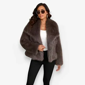 Fashionable Fluffy Plush Fox Fur Coat