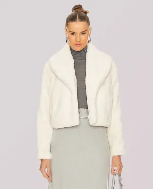 Faux Fur Cropped Jacket Snow Queen Ivory