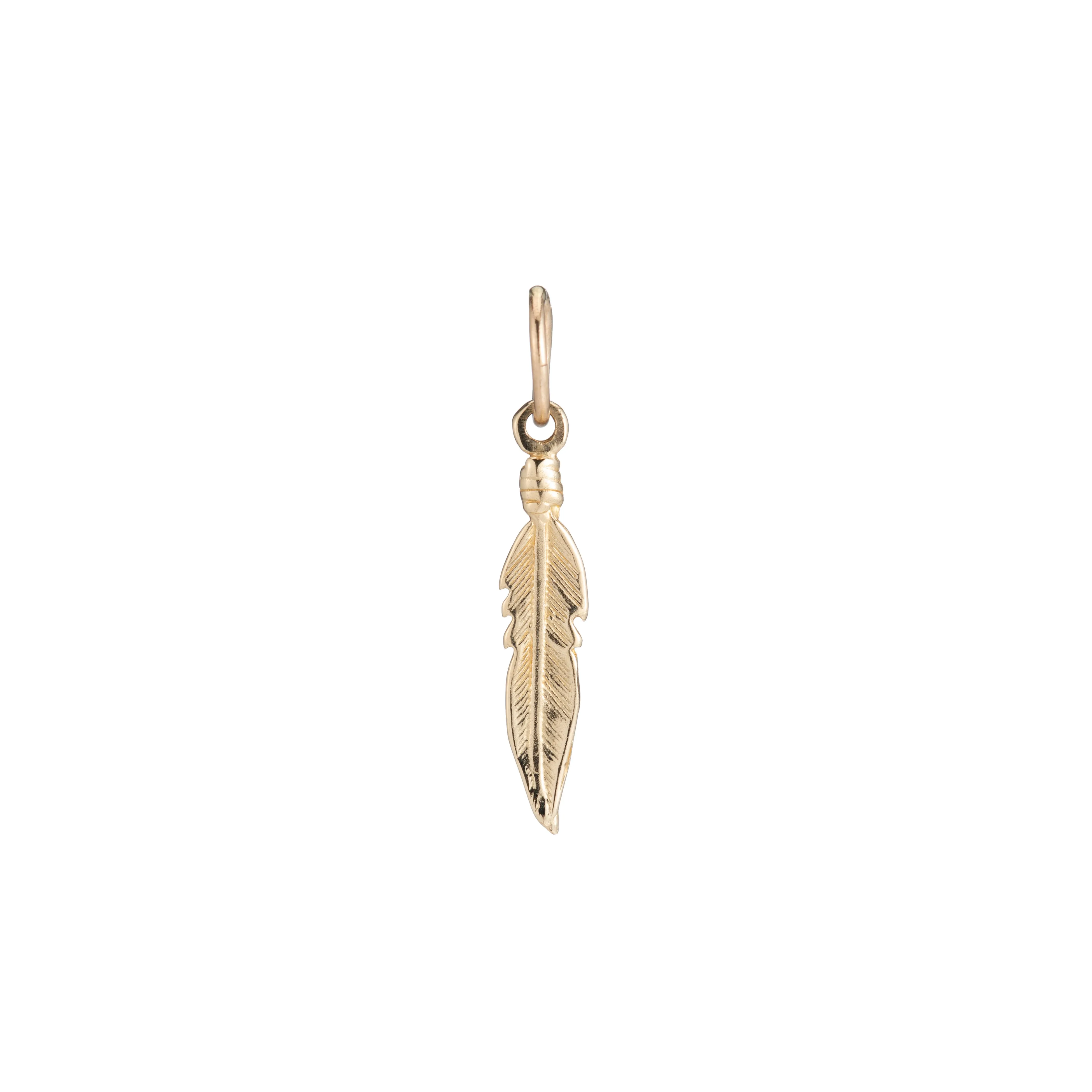 Feather Pendant - Gold