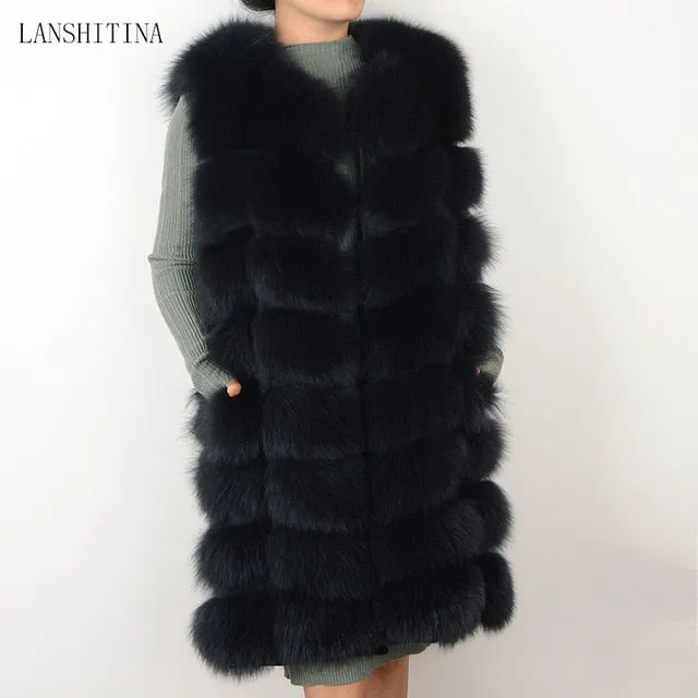 Female coat real fox fur vest Natural fox fur waistcoat warm winter coat Natural fur coat pretty real fur coats jacket