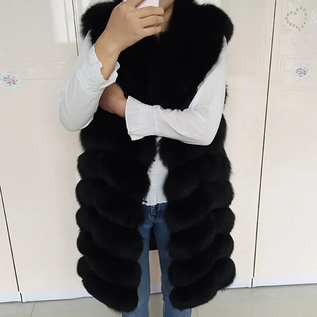 Female coat real fox fur vest Natural fox fur waistcoat warm winter coat Natural fur coat pretty real fur coats jacket