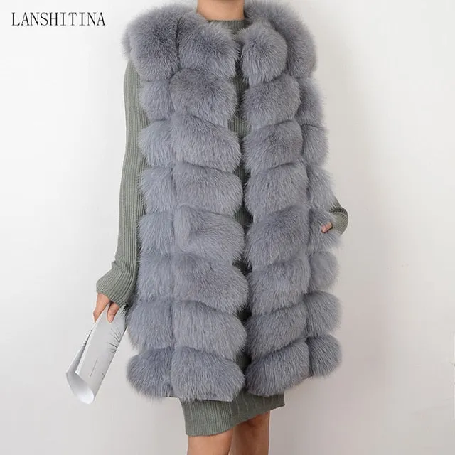 Female coat real fox fur vest Natural fox fur waistcoat warm winter coat Natural fur coat pretty real fur coats jacket