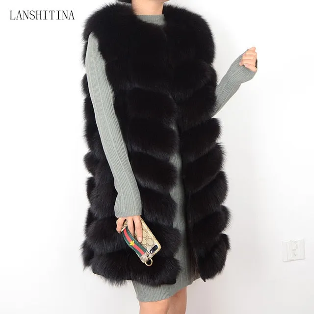 Female coat real fox fur vest Natural fox fur waistcoat warm winter coat Natural fur coat pretty real fur coats jacket