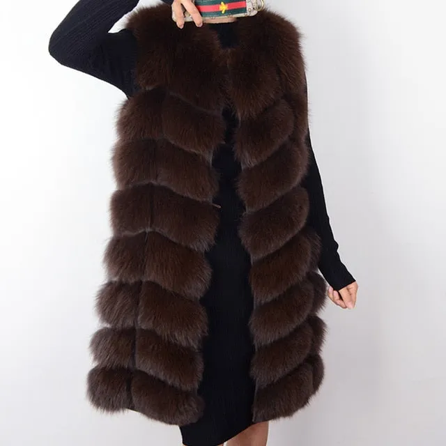 Female coat real fox fur vest Natural fox fur waistcoat warm winter coat Natural fur coat pretty real fur coats jacket