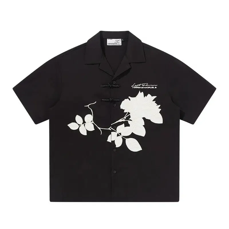 Floral Embroidered Button-down Shirt