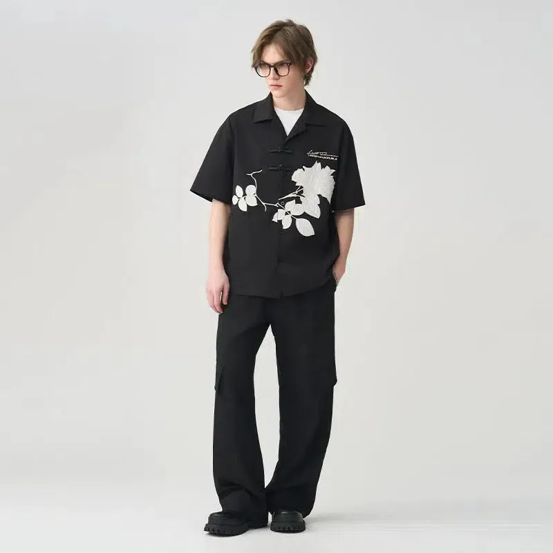 Floral Embroidered Button-down Shirt
