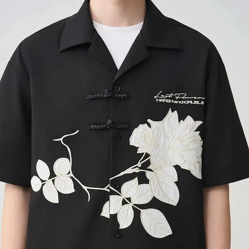 Floral Embroidered Button-down Shirt