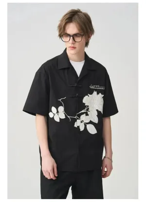 Floral Embroidered Button-down Shirt