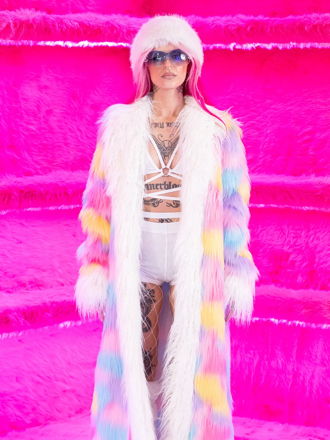 FRUIT LOOP FANTASY FAUX FUR TRIMMED JACKET ✰ MADE 4 U ✰