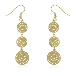 Golden Filigree Circle Earrings