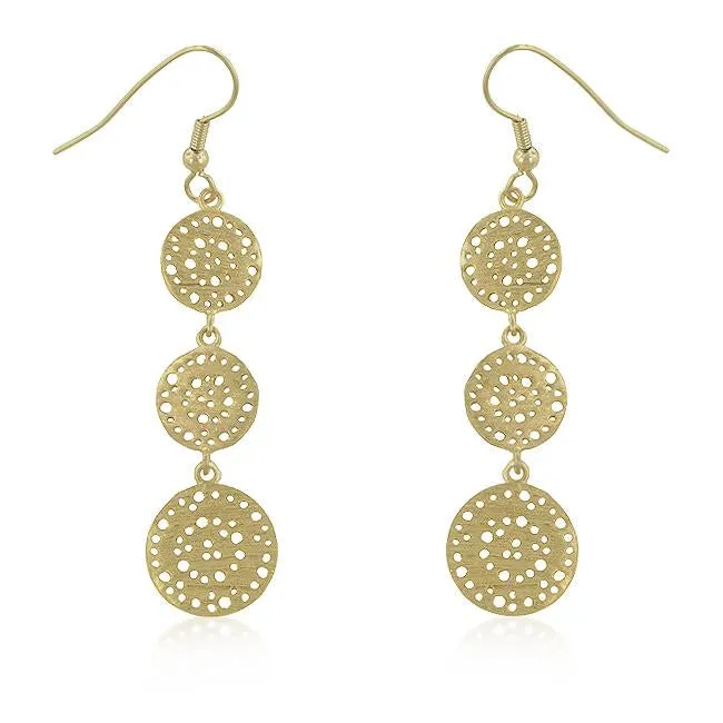 Golden Filigree Circle Earrings