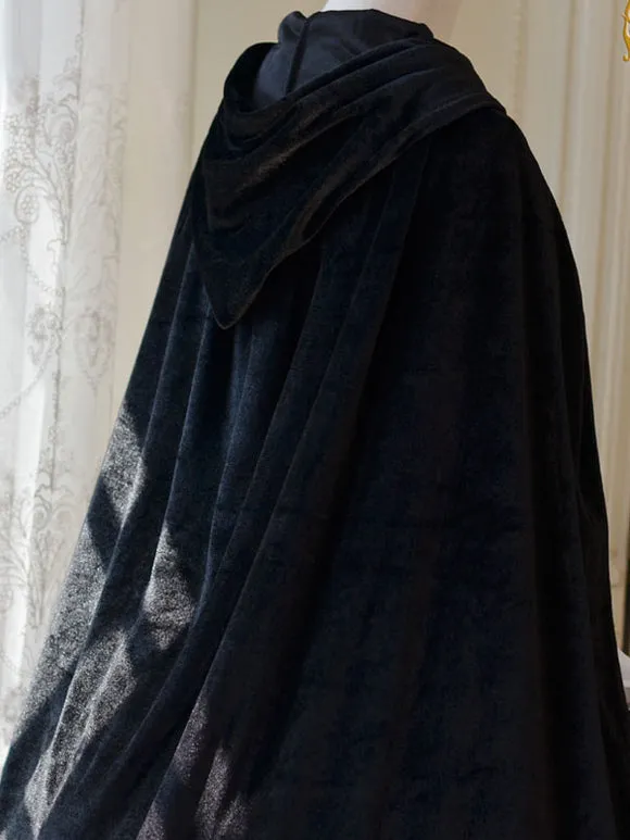 Gothic Lolita Poncho Black Polyester Spring Lolita Outwears