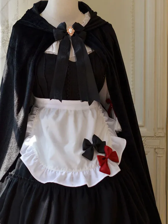 Gothic Lolita Poncho Black Polyester Spring Lolita Outwears