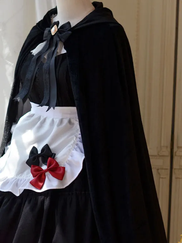 Gothic Lolita Poncho Black Polyester Spring Lolita Outwears