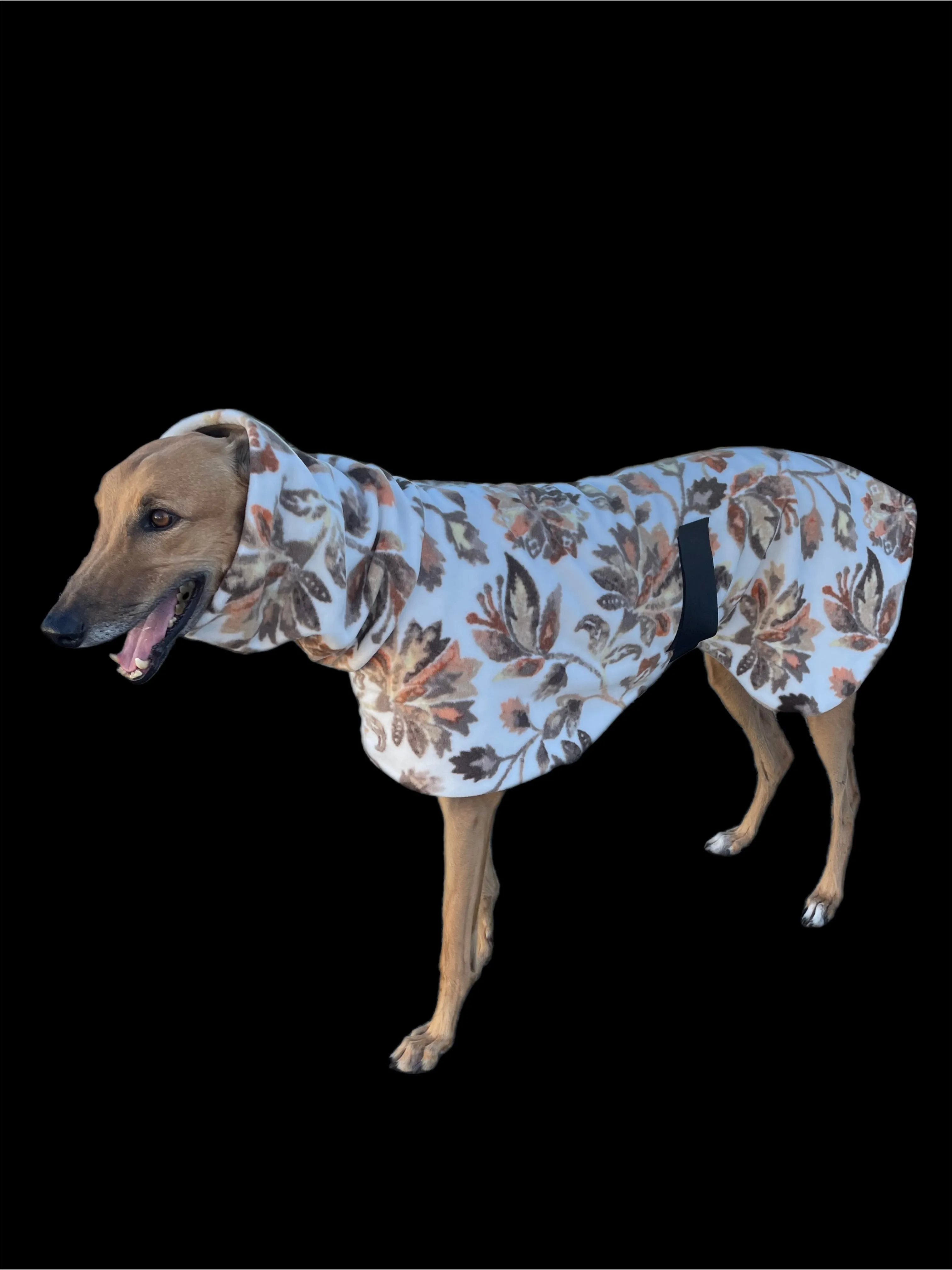 Greyhound coat deluxe style rug winter leaves polar fleece washable extra wide neck