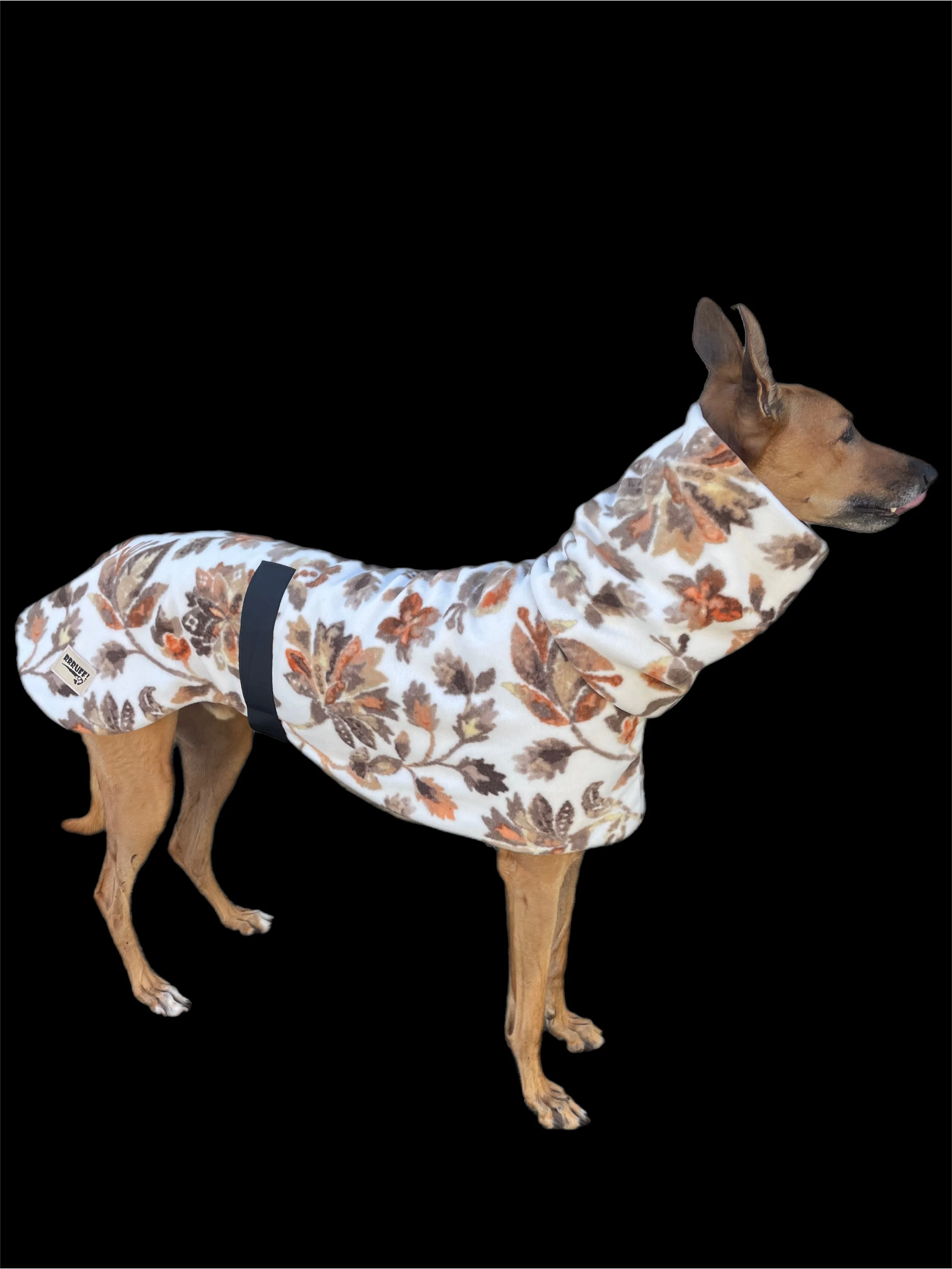 Greyhound coat deluxe style rug winter leaves polar fleece washable extra wide neck