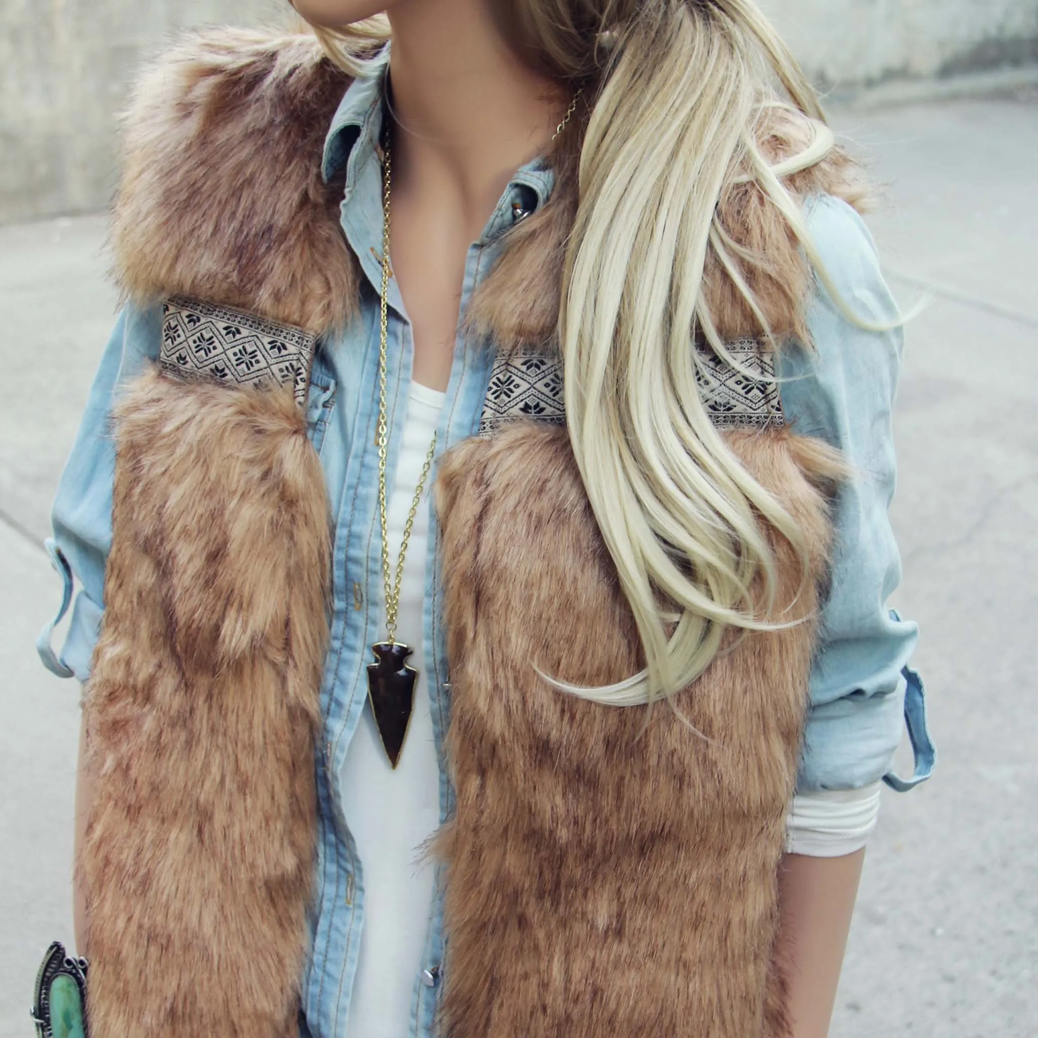 Gypsy Pine Faux Fur Vest