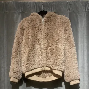 Heartloom faux tan fur hooded jacket
