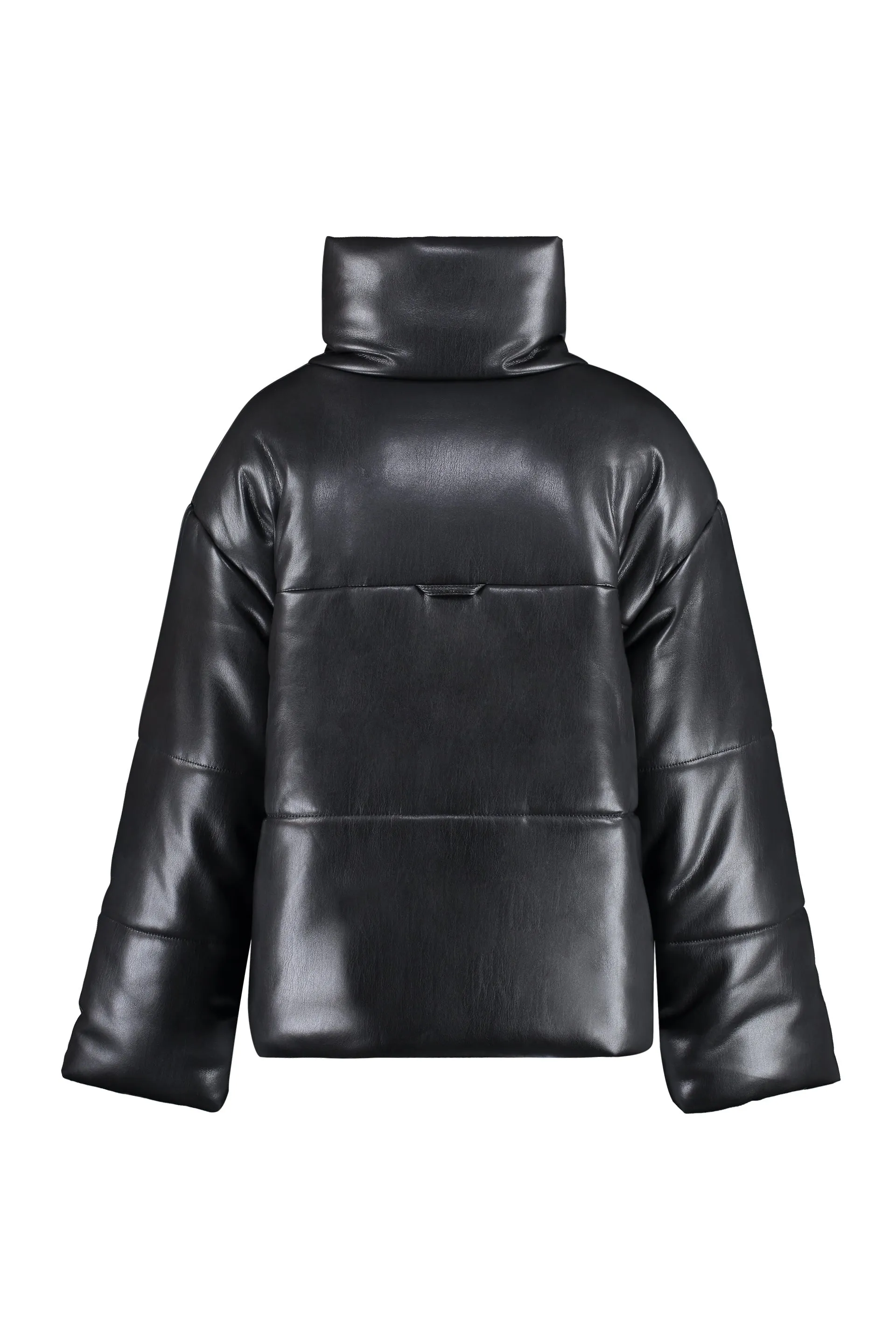 Hide faux leather down jacket