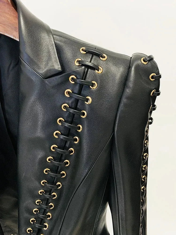 High Quality Leather Blazer